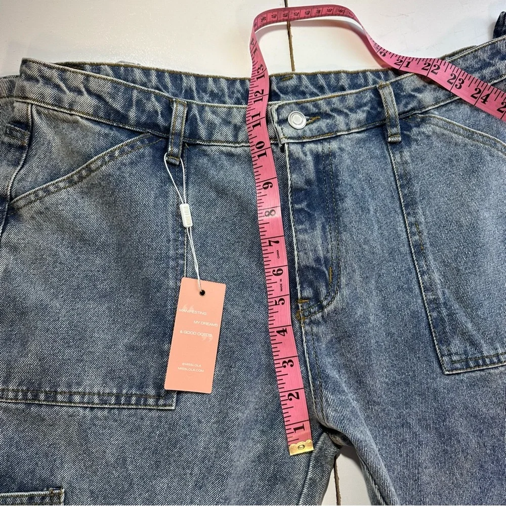 Clearance‼️Miss‎ Lola Et Clet Acid Wash MultiPocket Cotton Women’s Jeans NWT L